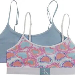 Calvin Klein size 7/8 two-piece bralette set training bra